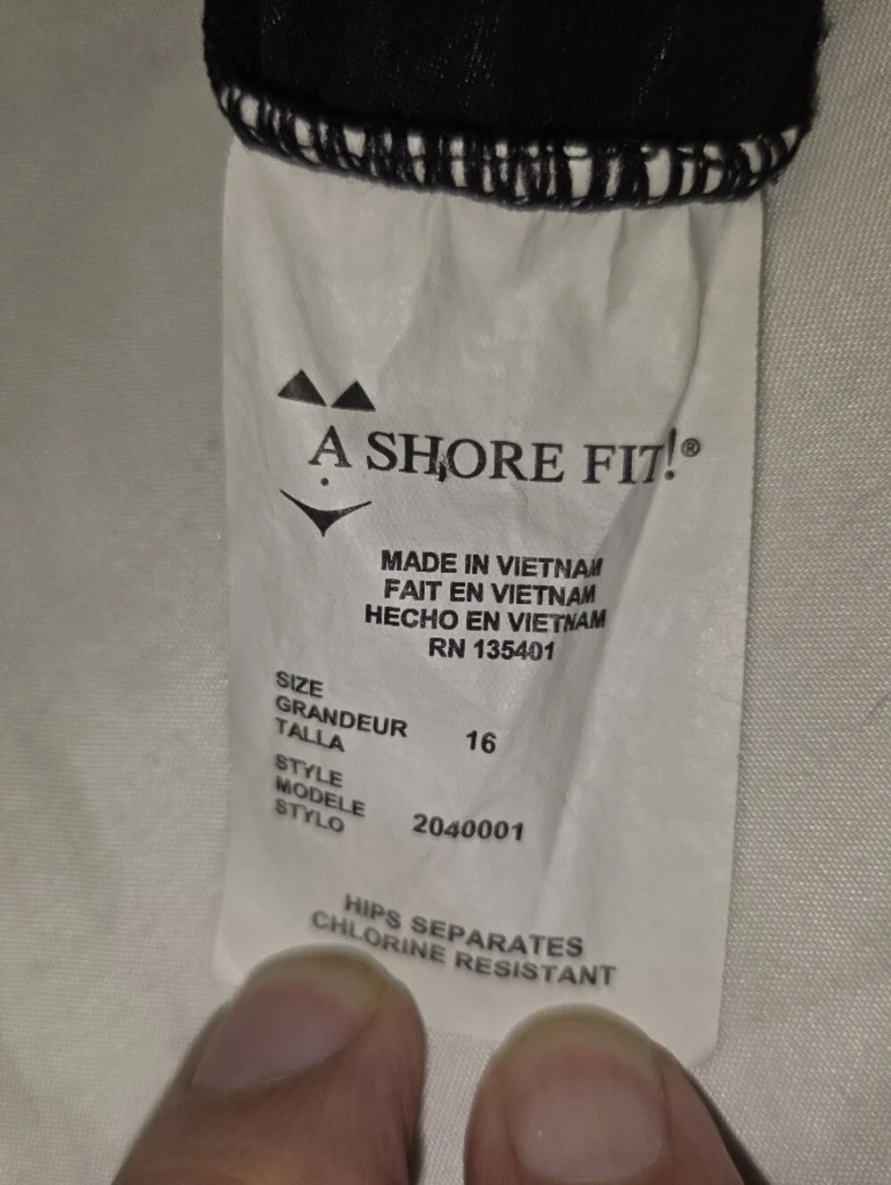 A Shore Fit Black Swim Skirt Plus Size 16 Chlorine Resistant Swimwear Bottom
